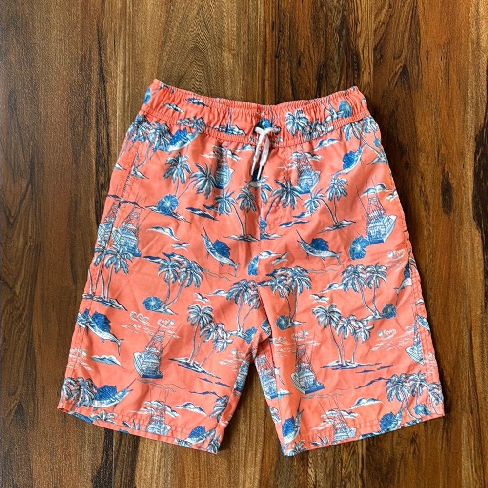 Orange and Blue Marine Swim Trunks Quick-Dry